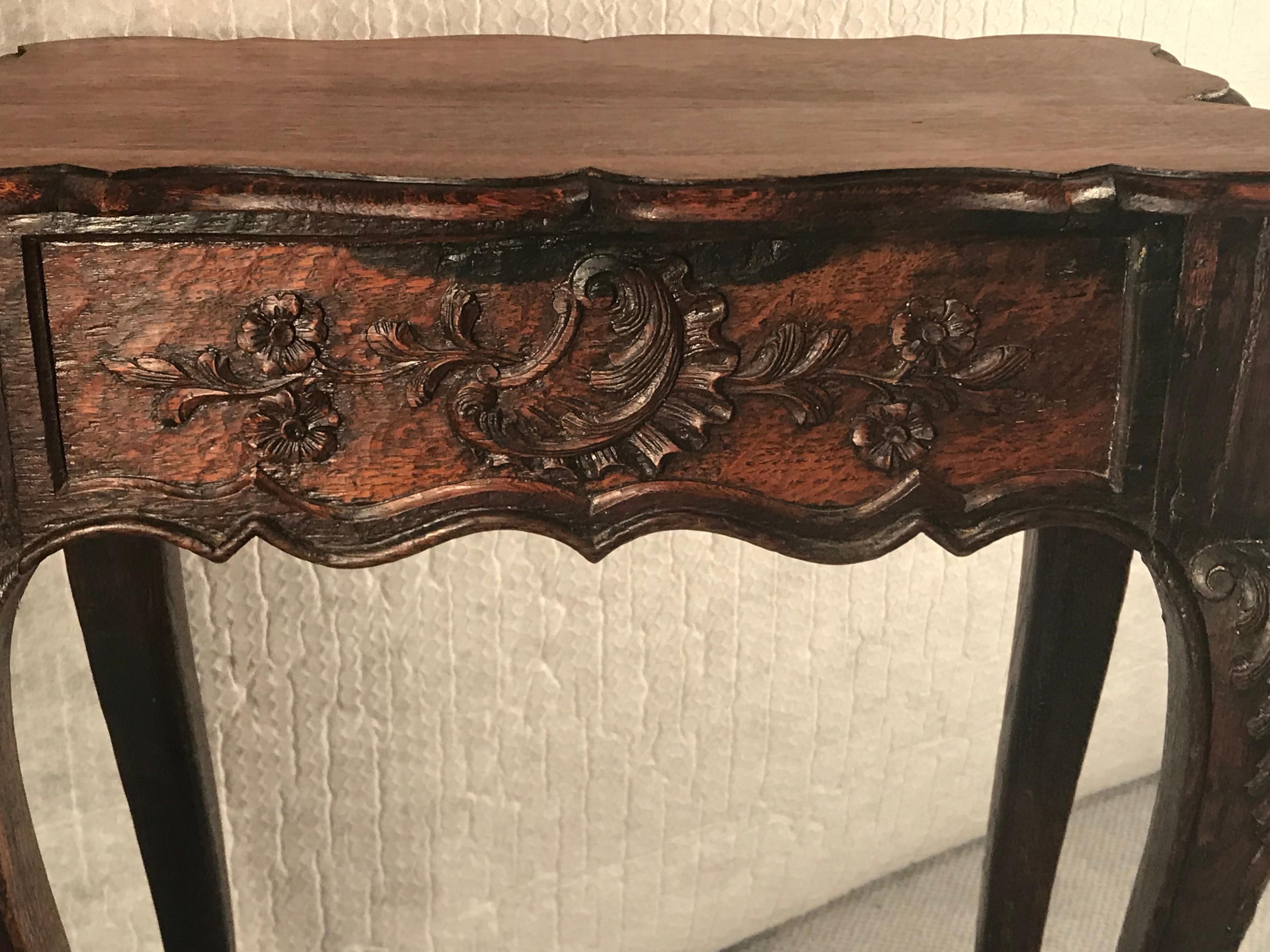 German Baroque Table, Aachen Lüttich Region 18th Century, Oakwood