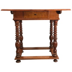 Antique Baroque Table, Southern Germany, Augsburg Region 1750, Walnut