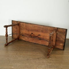 Baroque Table, Spanish, 18th Century Walnut and Wrought Iron