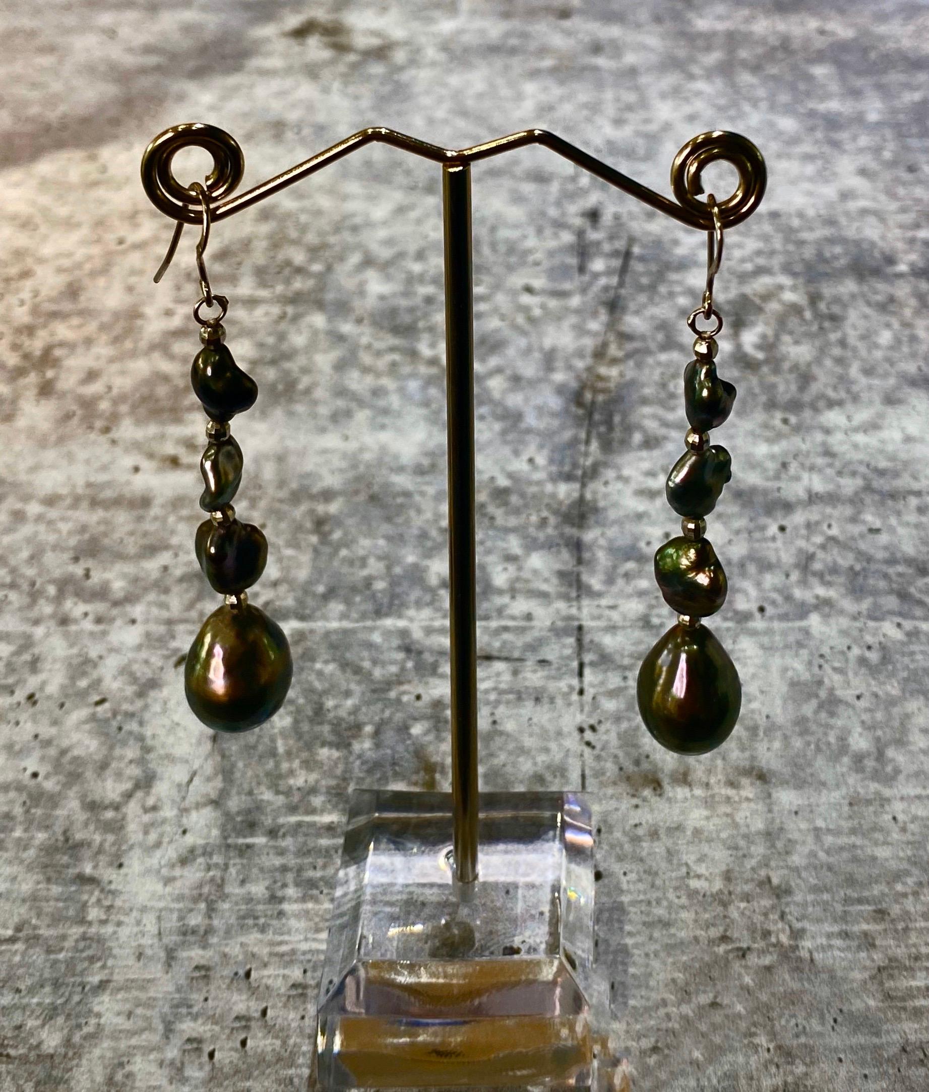 tahitian baroque pearl earrings