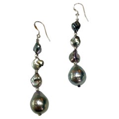 Baroque Tahitian Pearl Drop Earrings