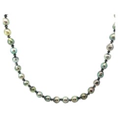 Baroque Tahitian Pearls Hematite Beads Necklace 21"