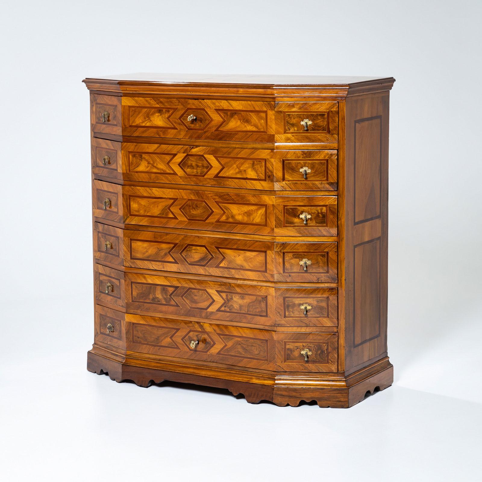 German Baroque Tall Chest of Drawers, 18th Century