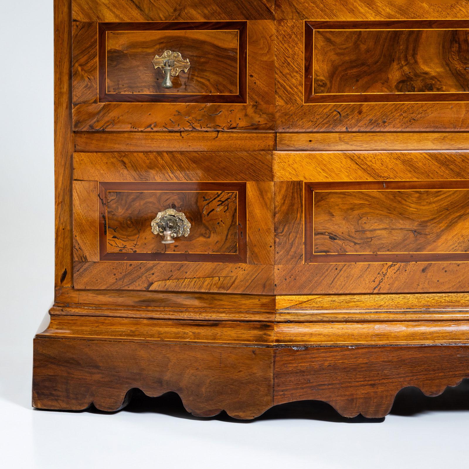 Brass Baroque Tall Chest of Drawers, 18th Century