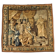 Baroque Tapestry "Alexander the Great in the Temple at Jerusalem " 17th Century