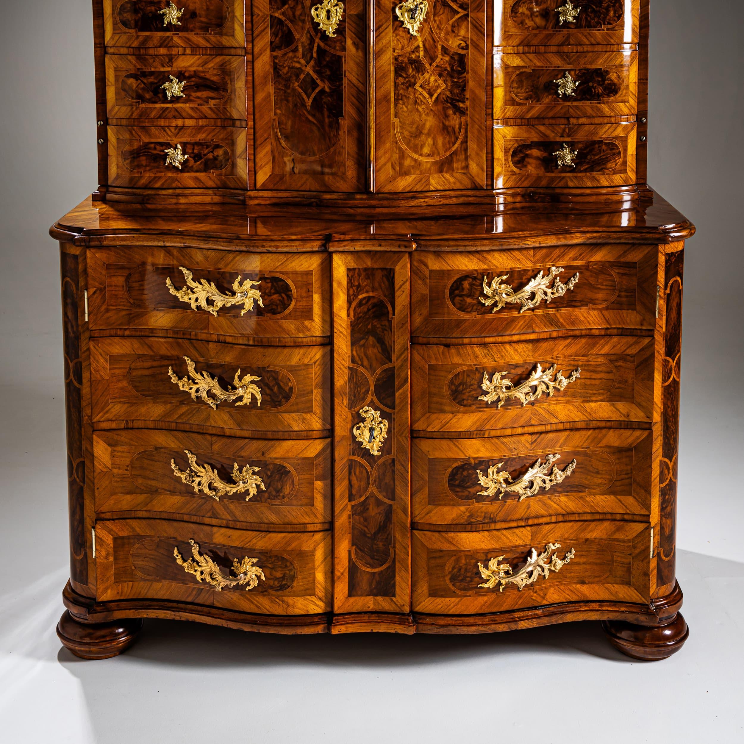 Bronzo Gabinetto barocco trompe-l'Œil, Germania meridionale, metà del XVIII secolo in vendita