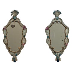 Miroirs vénitiens baroques des années 1700, lot de 2