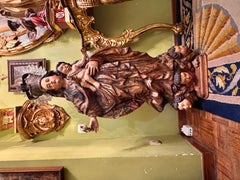 Baroque Virgin and Child with Peruvian Silver Crown, Spain, 18th Century