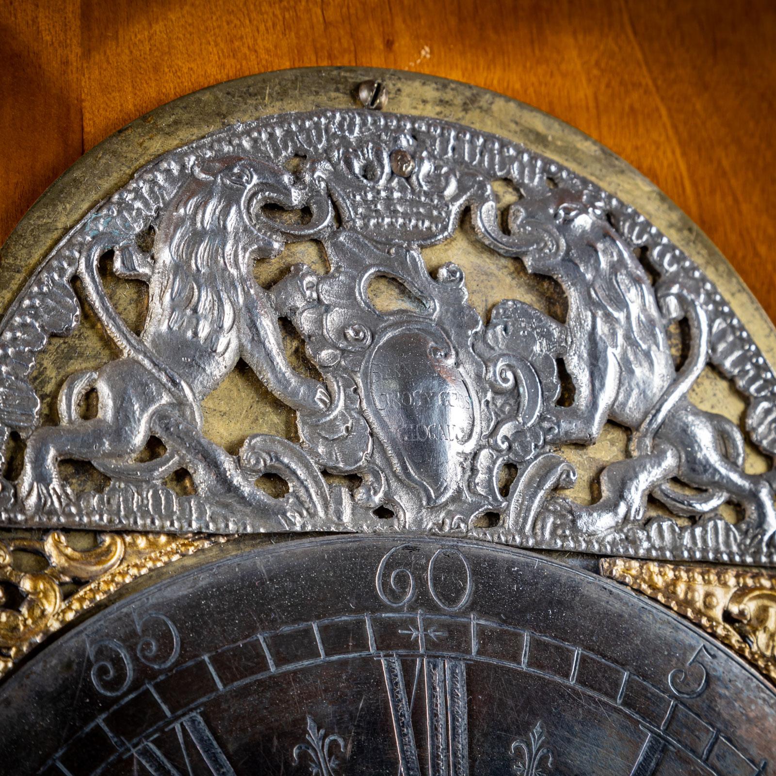 Baroque Wall Clock in a Biedermeier Case, 18th/19th Century For Sale 3