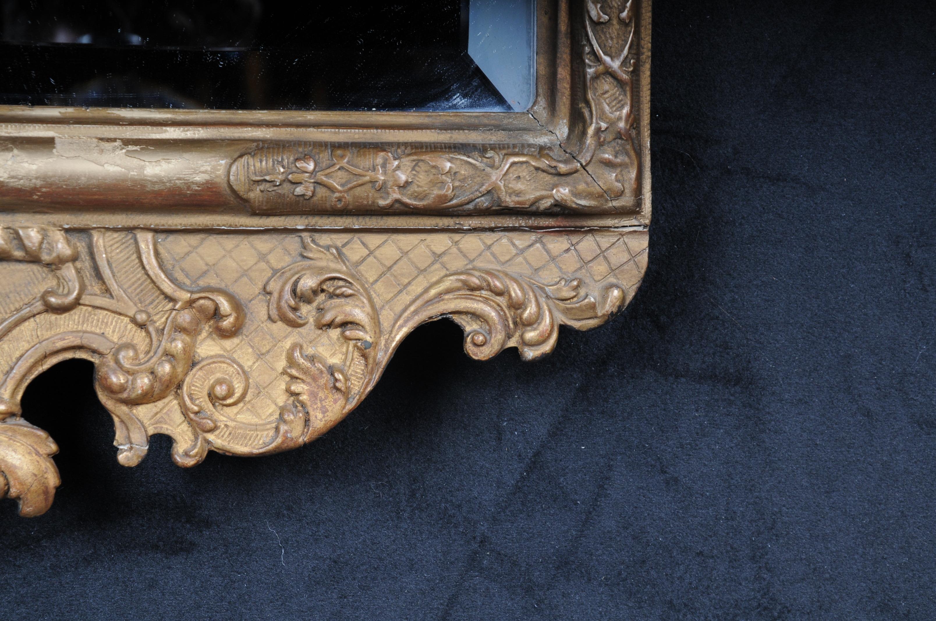 German Baroque Wall Mirror, Gold, 19th Century