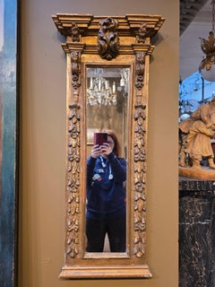 Baroque Wall Mirror, Italian, Gilded Wood, Mid 19th Century, 1850