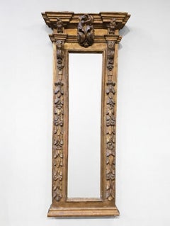 Baroque Wall Mirror, Italian, Gilded Wood, Mid 19th Century, 1850