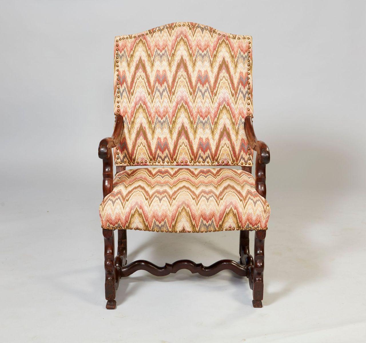 French Baroque Walnut Armchair For Sale