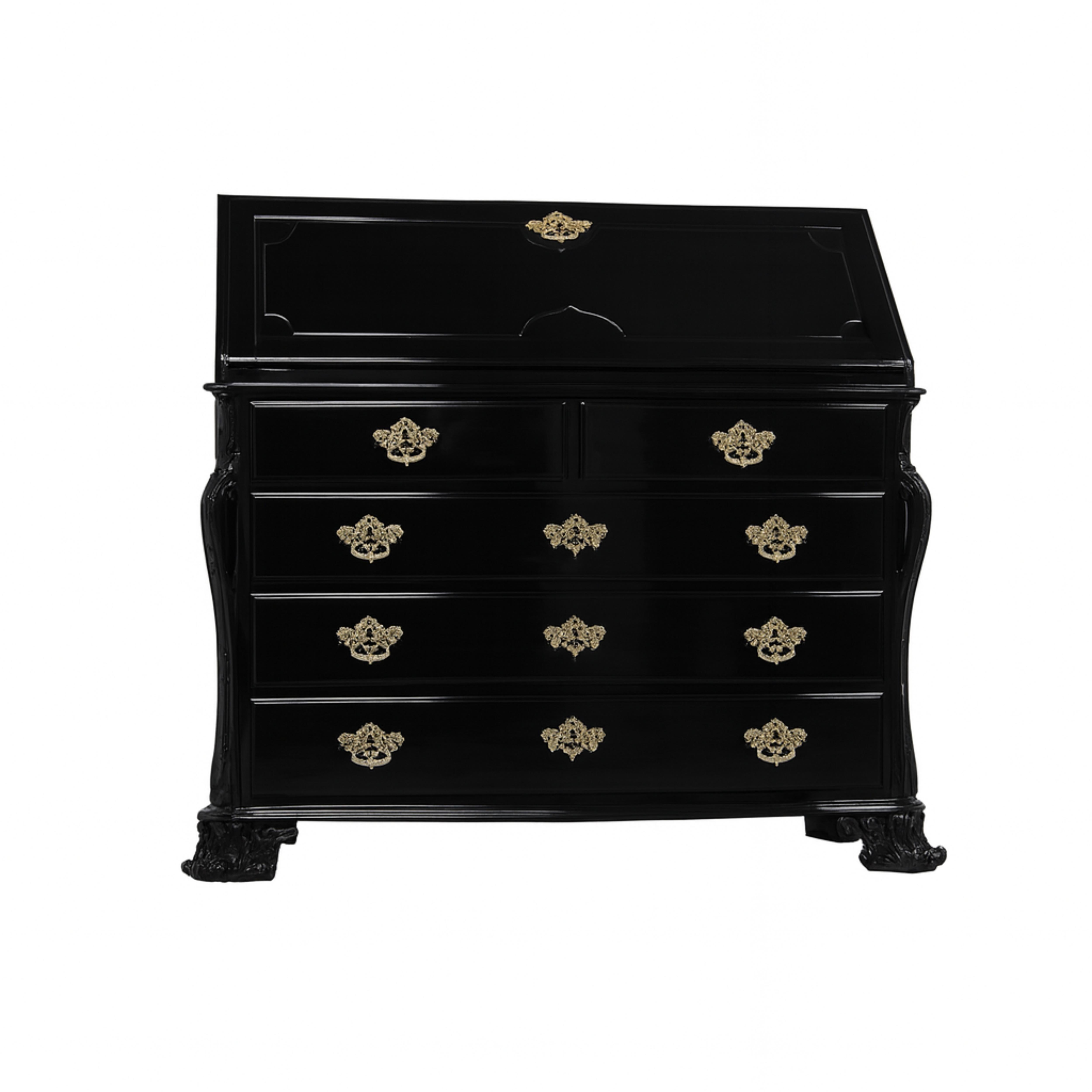 Barockes Nussbaum-Schwarzlack-Kabinett, 20. Jahrhundert im Zustand „Gut“ im Angebot in Lisbon, PT