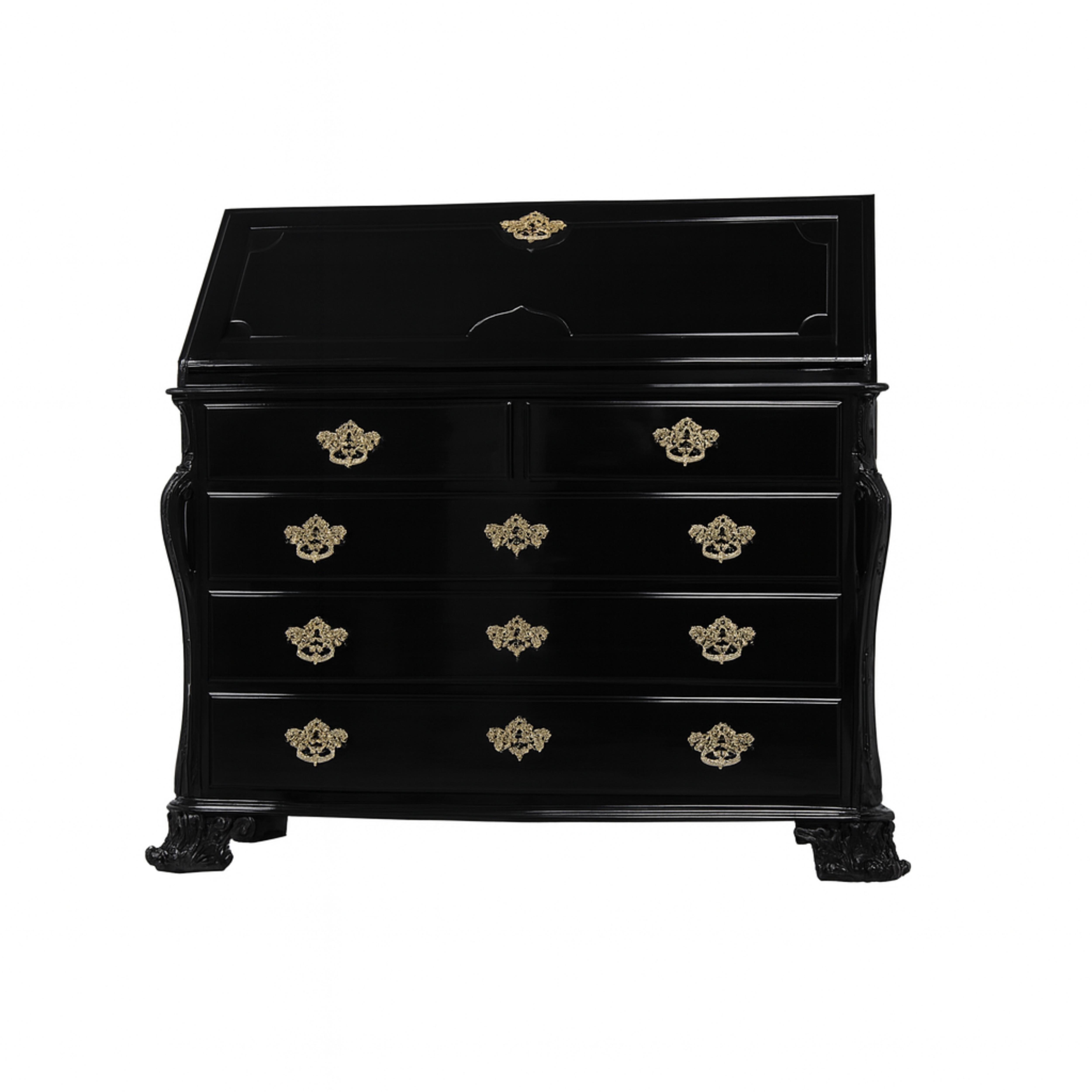 Barockes Nussbaum-Schwarzlack-Kabinett, 20. Jahrhundert im Angebot 1