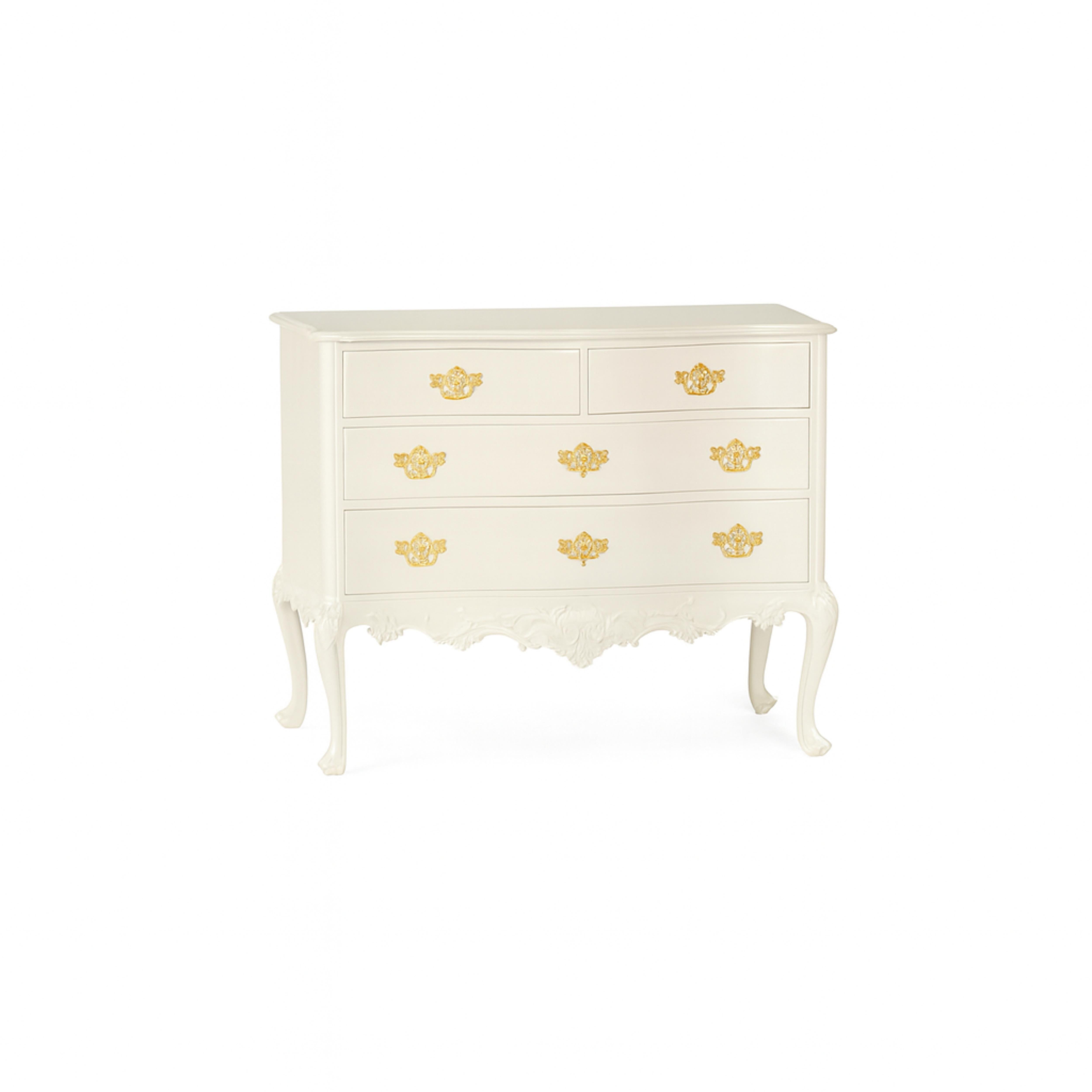 Baroque Walnut Off White Lacquer Chests of drawers, 19th Century im Angebot 1