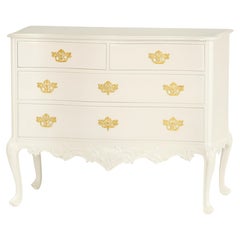 Baroque Walnut Off White Lacquer Chests of drawers, 19th Century