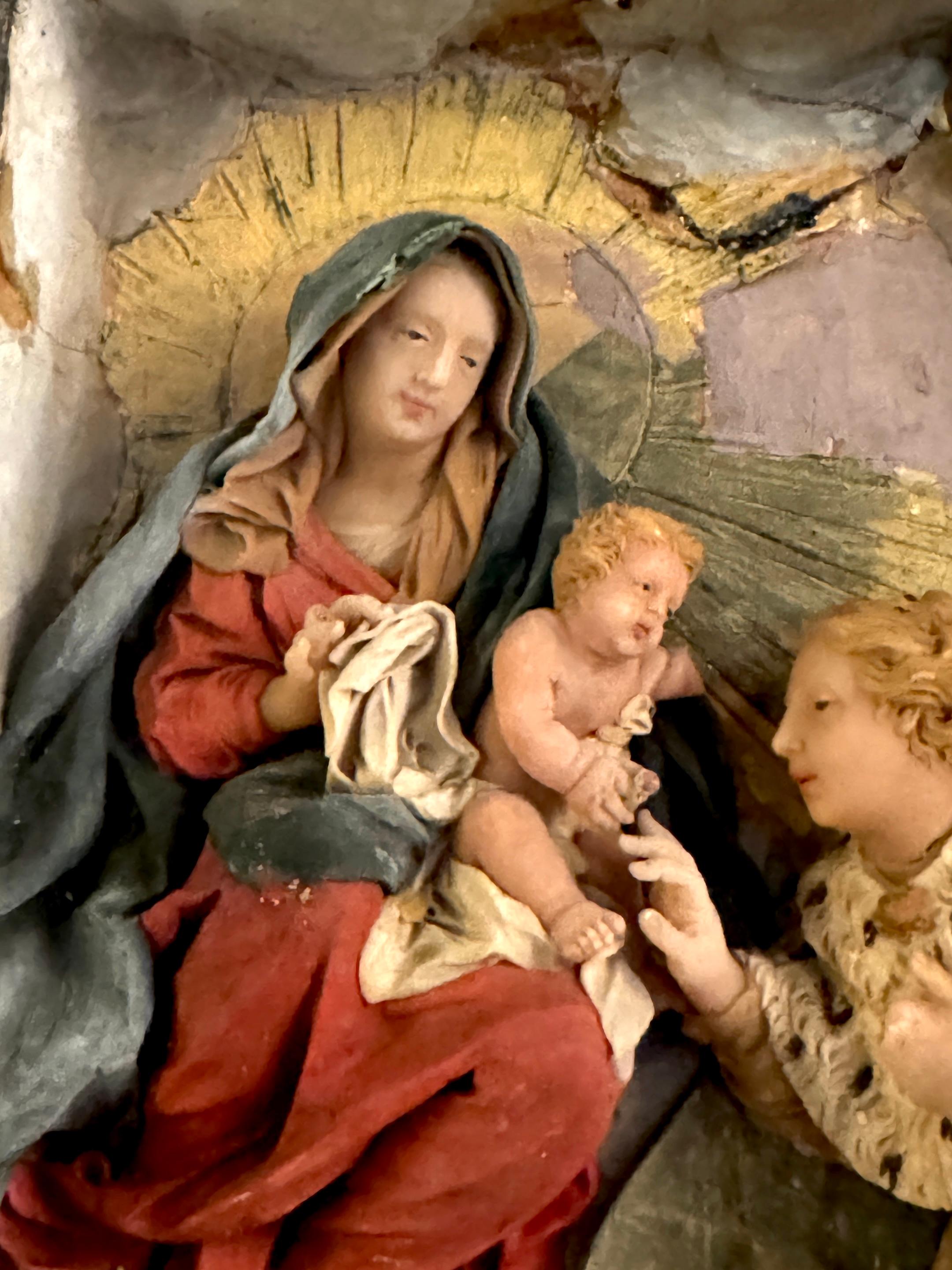 Placa barroca de cera de la Adoración de los Reyes Magos, escuela italiana S. XVIII o posterior en venta 2