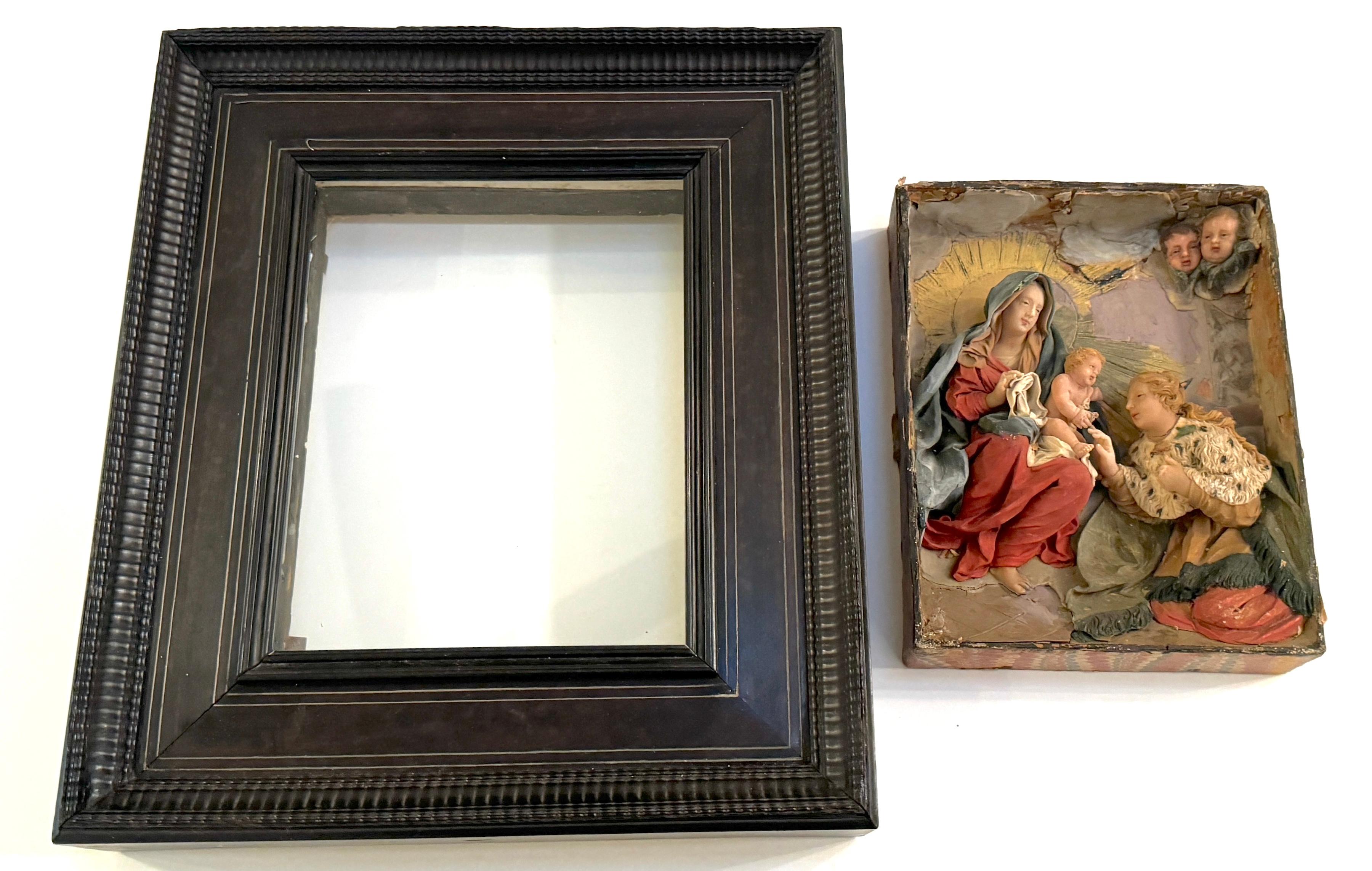 Placa barroca de cera de la Adoración de los Reyes Magos, escuela italiana S. XVIII o posterior Francés en venta