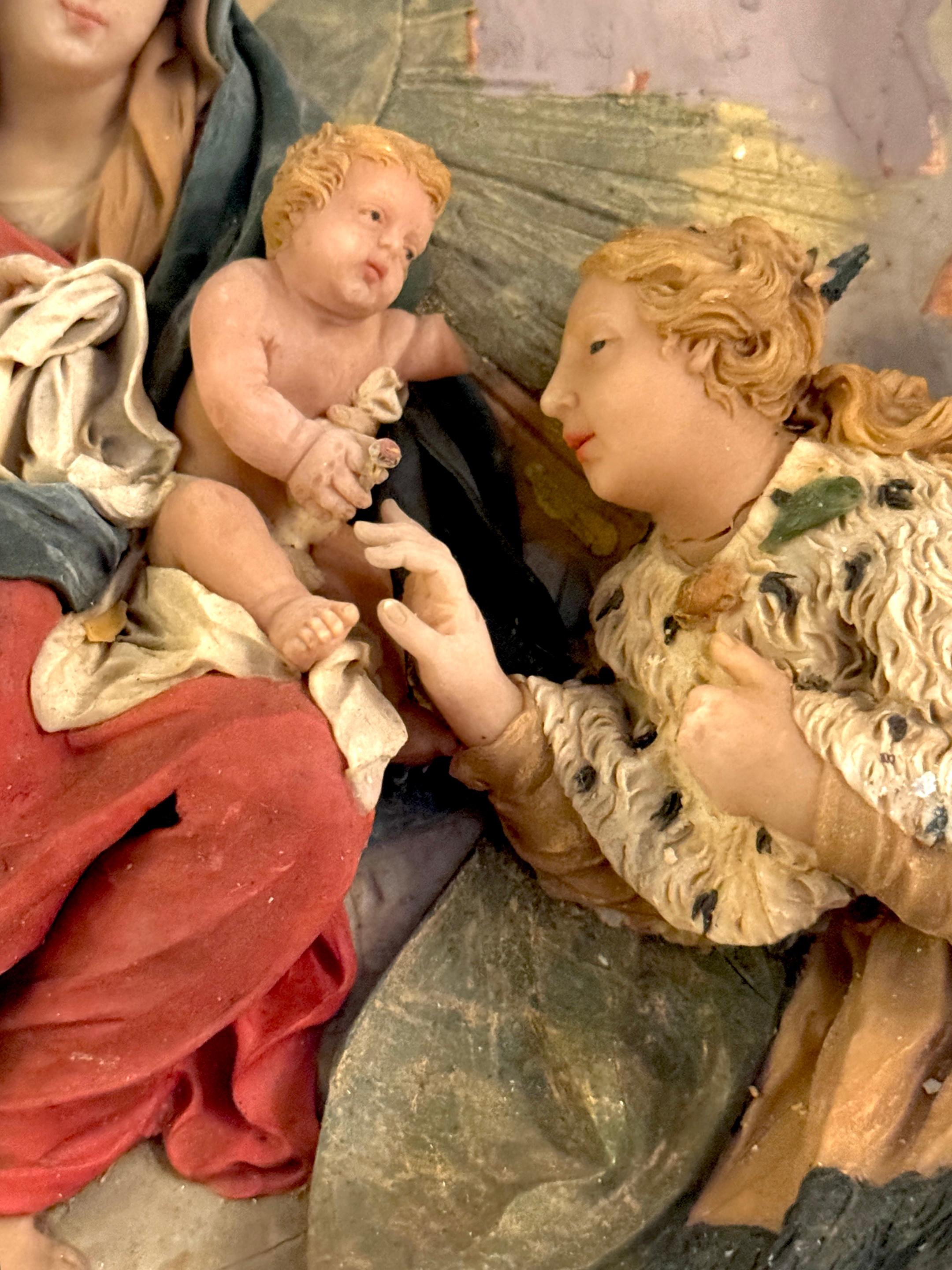 Placa barroca de cera de la Adoración de los Reyes Magos, escuela italiana S. XVIII o posterior Vidrio en venta