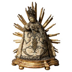 Barocke Wachsfigur der Madonna, Deutschland, 18. Jahrhundert