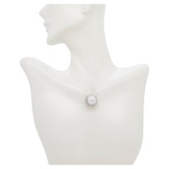 Baroque White Pearl and White Diamond Slider Pendant in Platinum