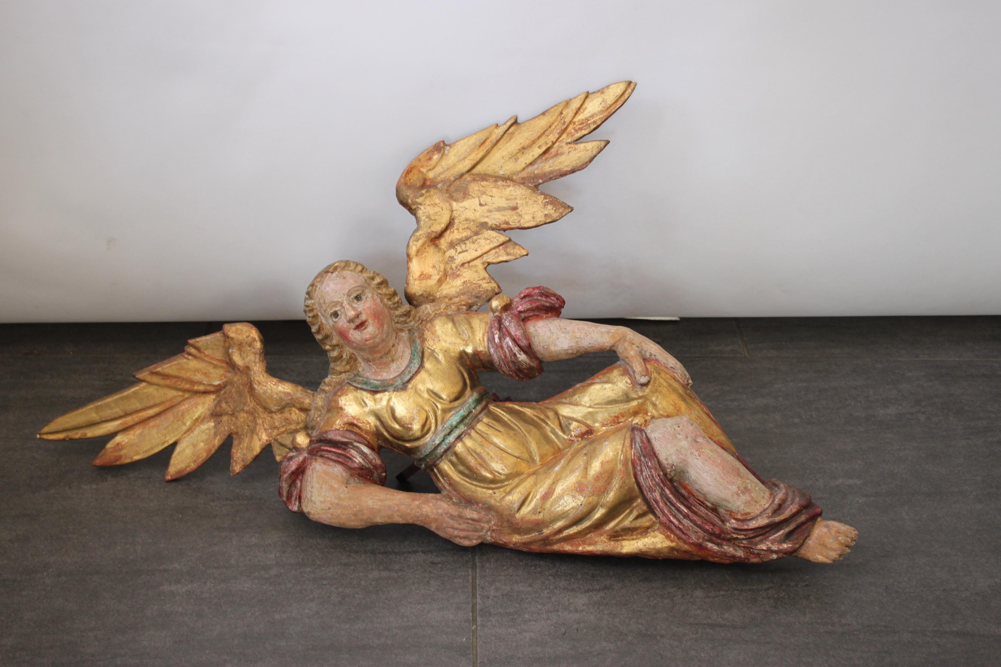 Austrian Baroque Wooden Angel, 17th Century