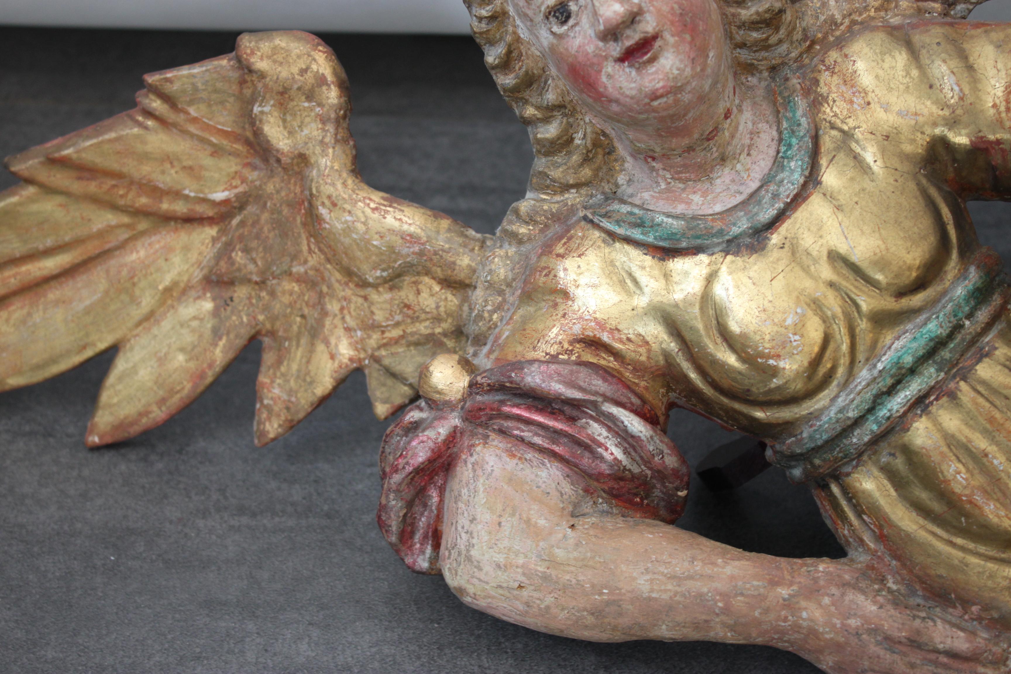 Baroque Wooden Angel, 17th Century 2