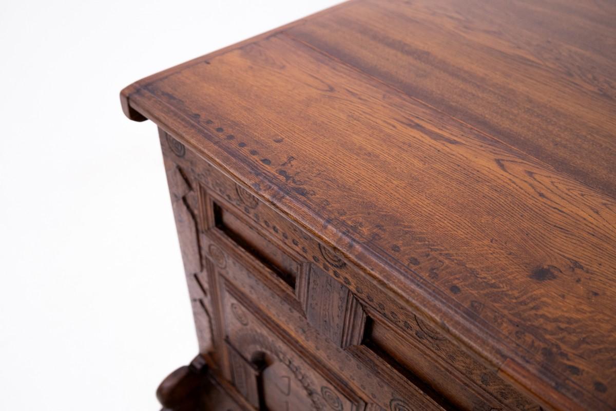 Barocke Holztruhe aus dem Barock von 1781. im Zustand „Gut“ im Angebot in Chorzów, PL