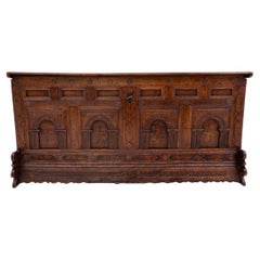 Antique Baroque wooden chest from 1781.
