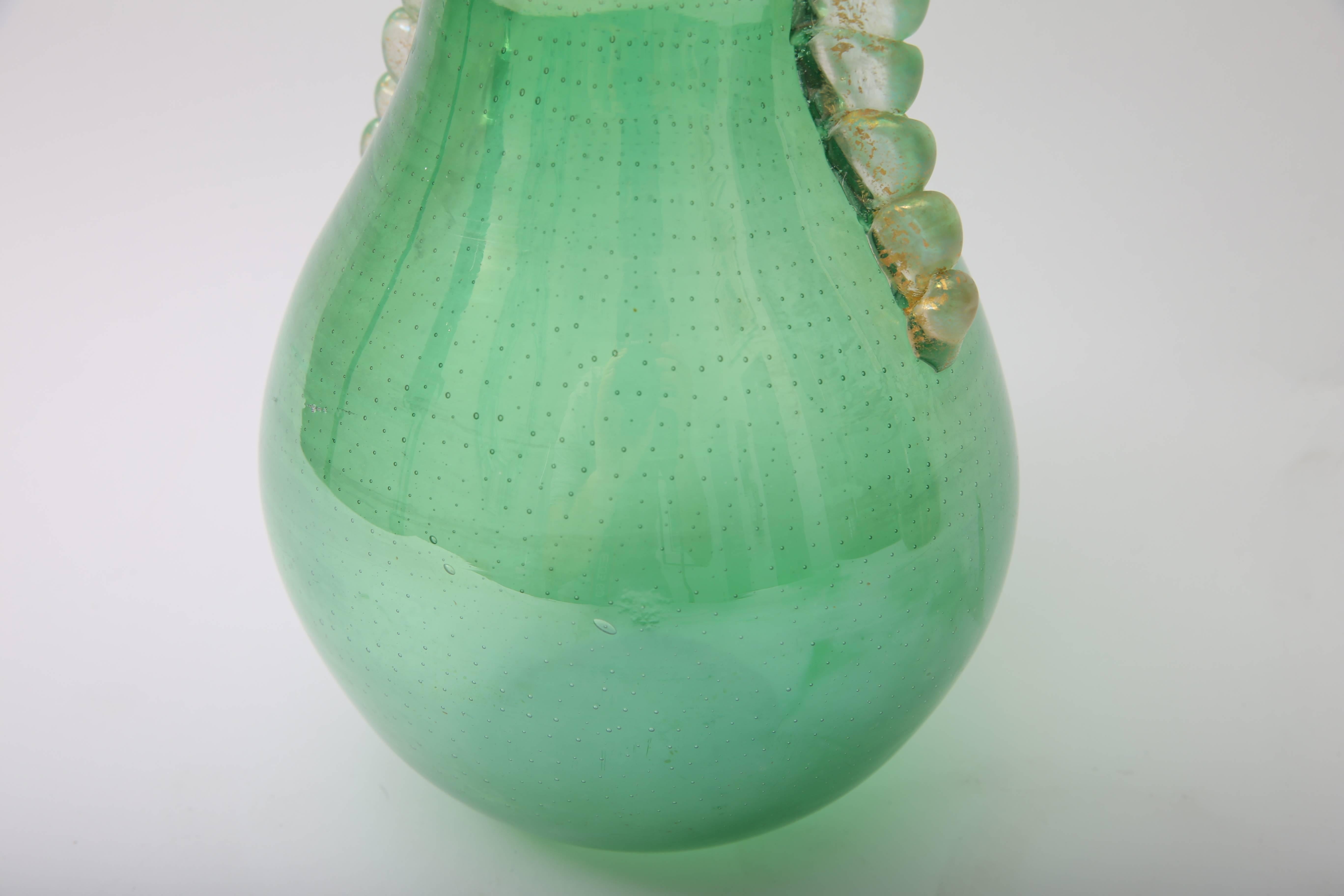 Italian  Green Murano Glass Vase