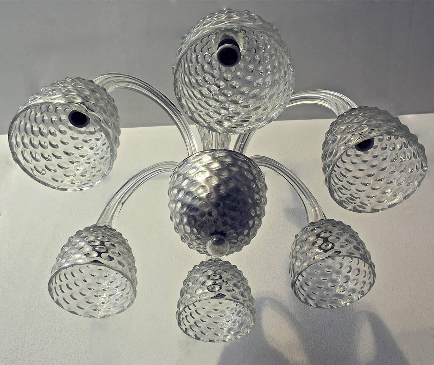 Modern Barovier & Toso Large Chandelier in Murano Glass, circa 1950 For Sale
