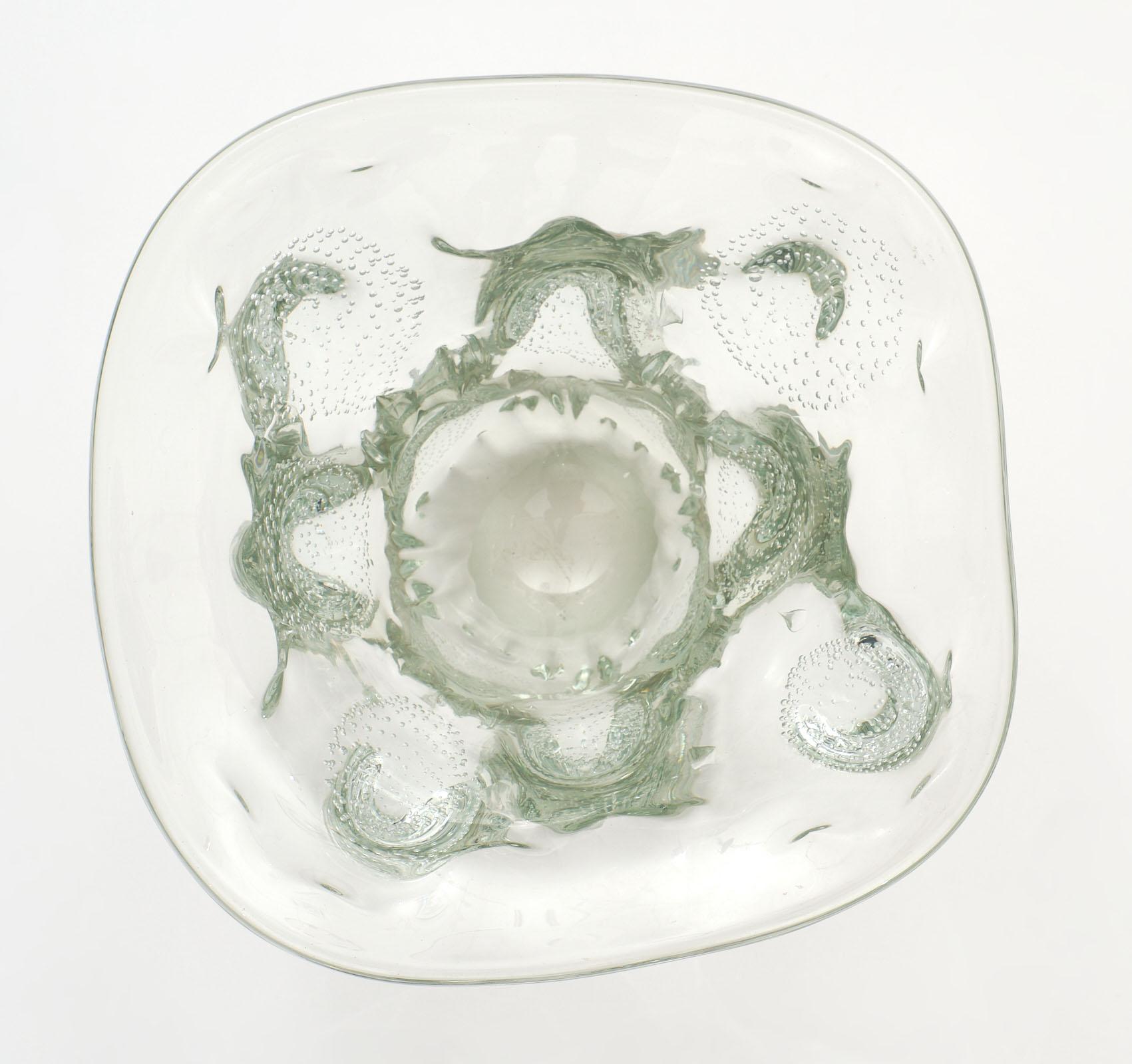 Mid-Century Modern Barovier “A Bolle” Vintage Murano Glass Vase