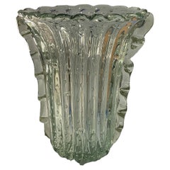 Barovier und Toso zugeschrieben große Vase aus Muranoglas klar behandelt Blasen 