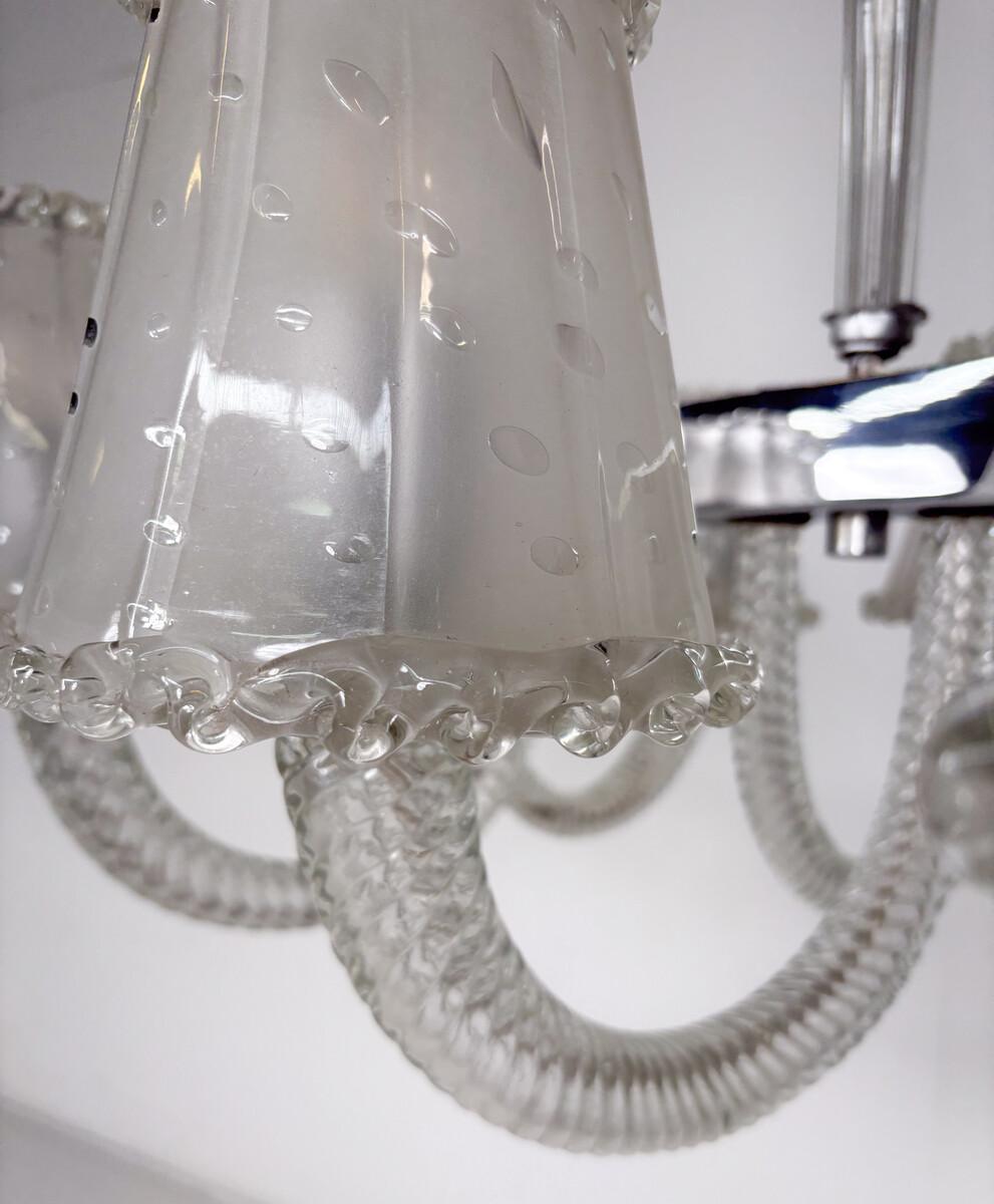 Barovier&Toso, lampadario in vetro di Murano - 8 lampade a incasso in vendita 5