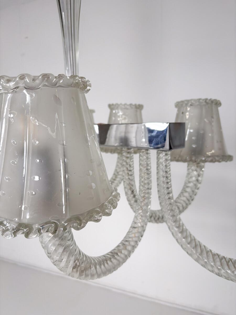 Barovier&Toso, lampadario in vetro di Murano - 8 lampade a incasso in vendita 2