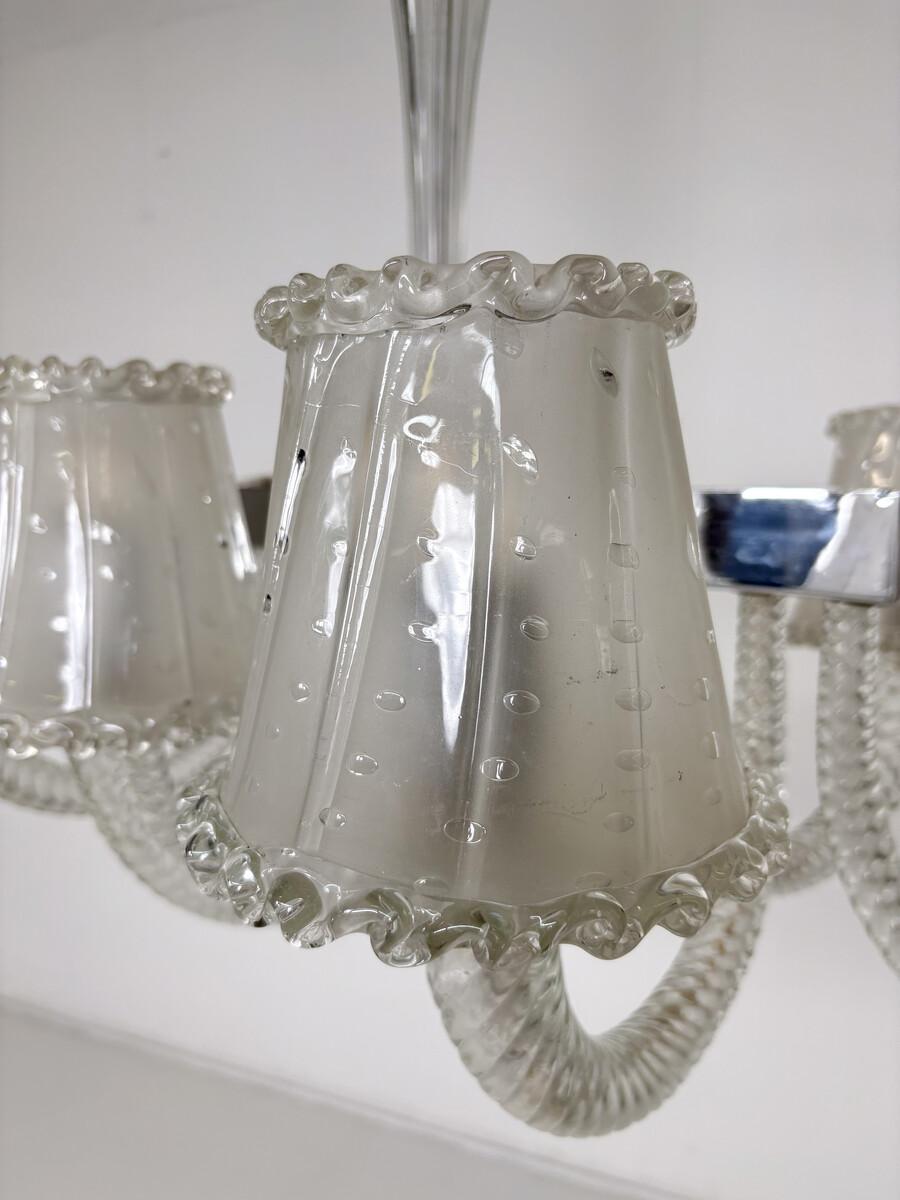 Barovier&Toso, lampadario in vetro di Murano - 8 lampade a incasso in vendita 3