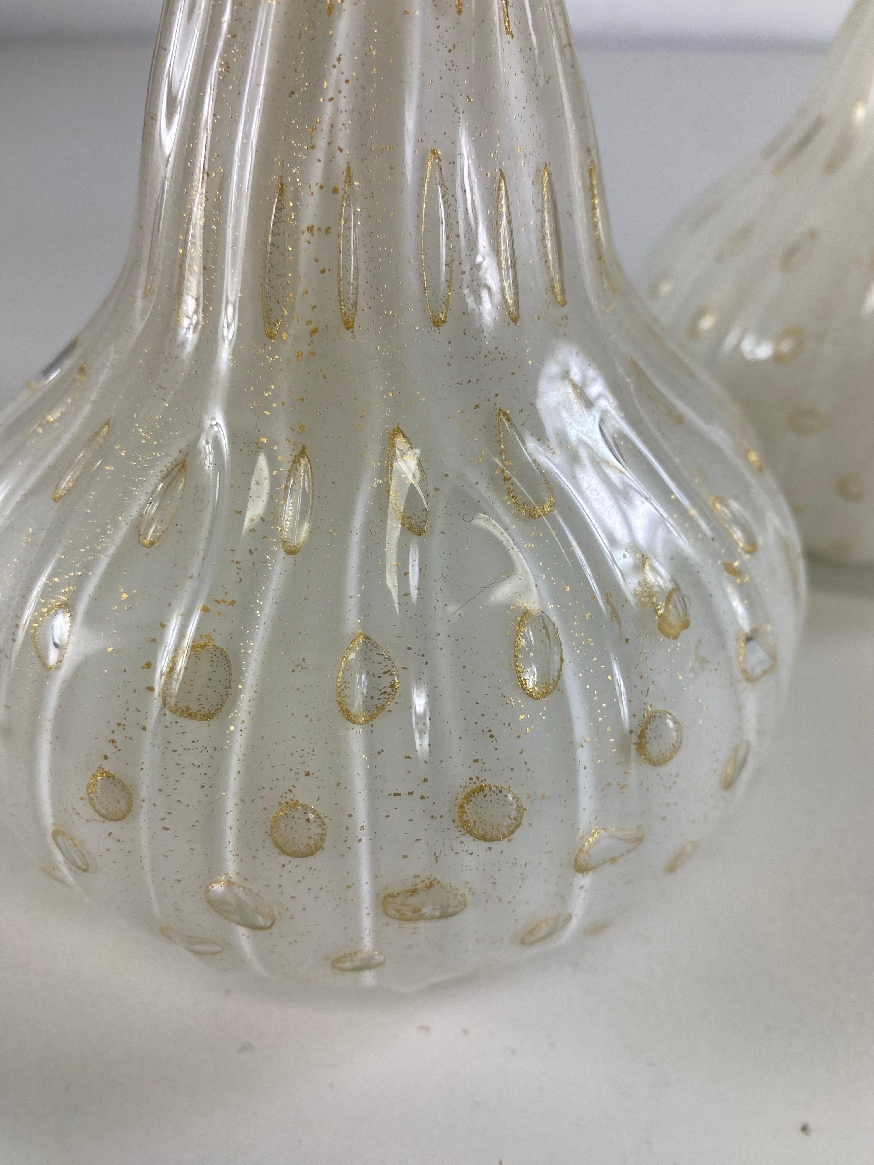 Metà XX secolo Vasi in vetro di Murano soffiato a mano Barovier&Toso/una coppia in vendita