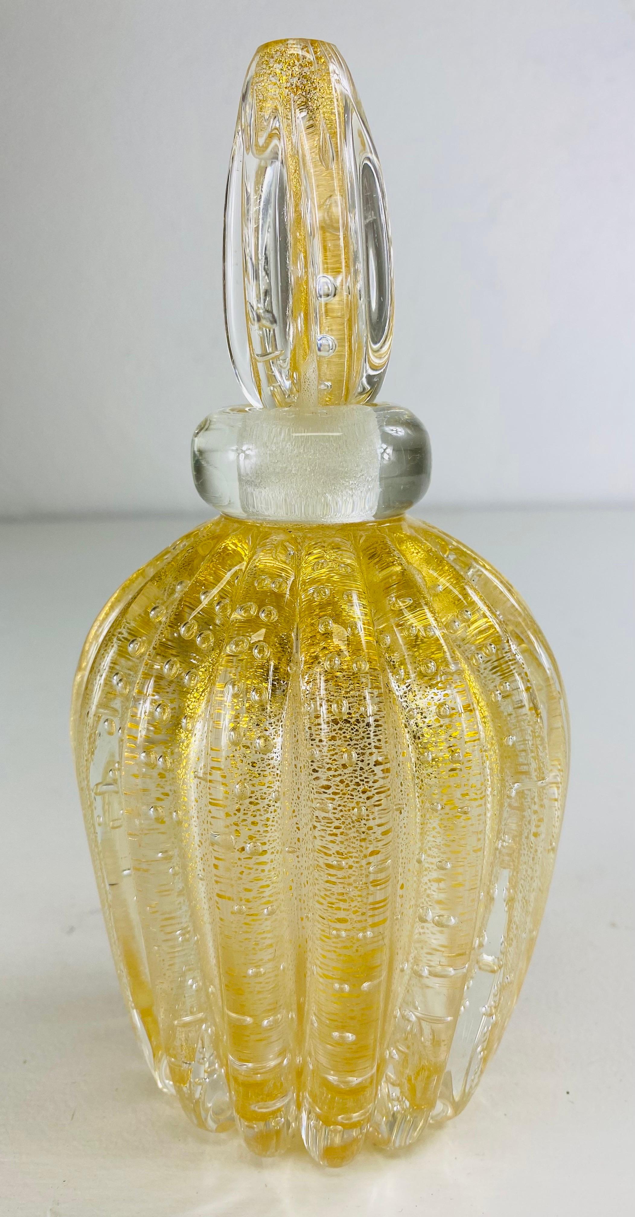Barovier and Toso, bouteille de parfum en verre de Murano soufflé à la main avec bouchon en vente 4