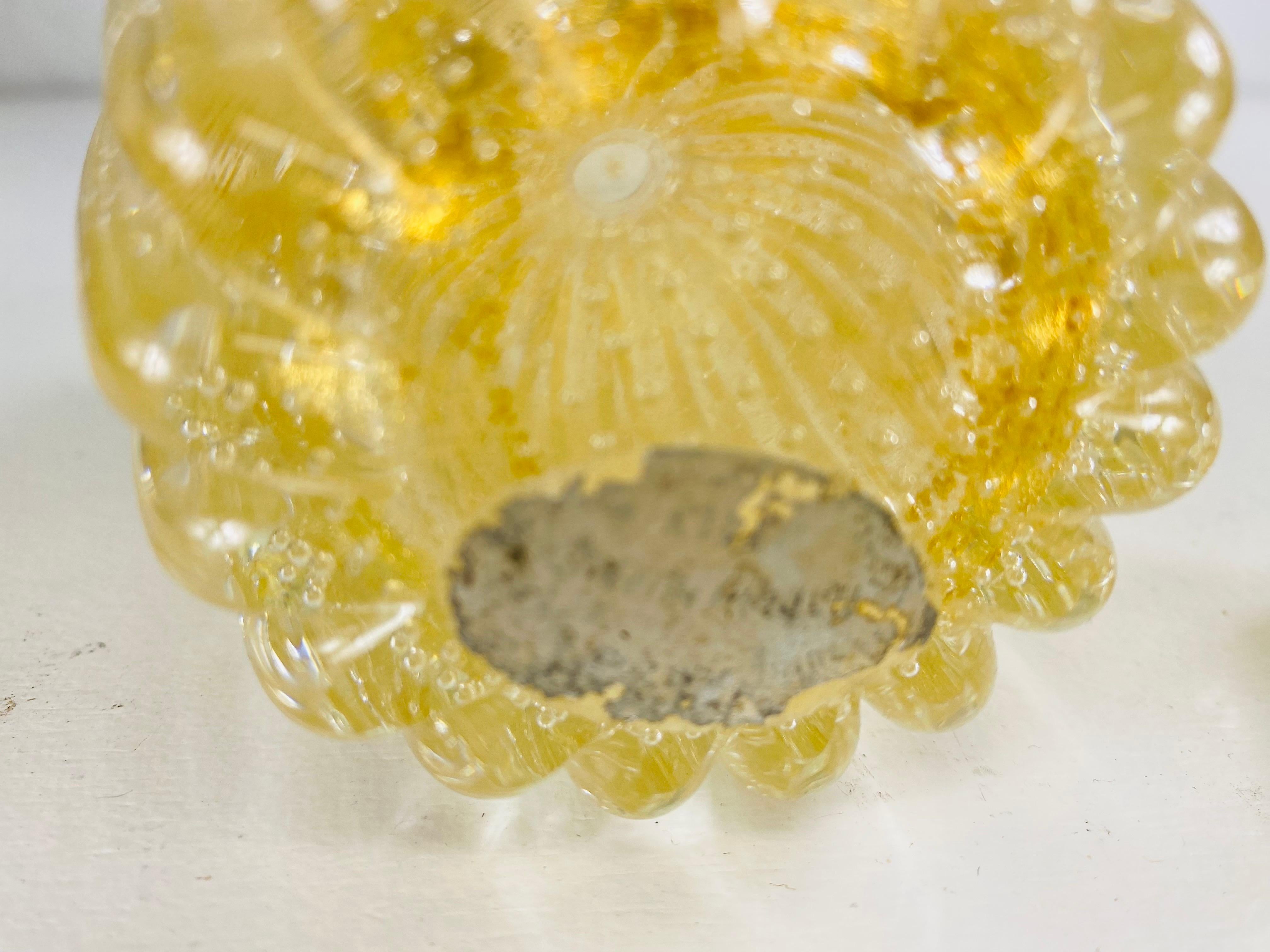Mid-Century Modern Barovier and Toso, bouteille de parfum en verre de Murano soufflé à la main avec bouchon en vente