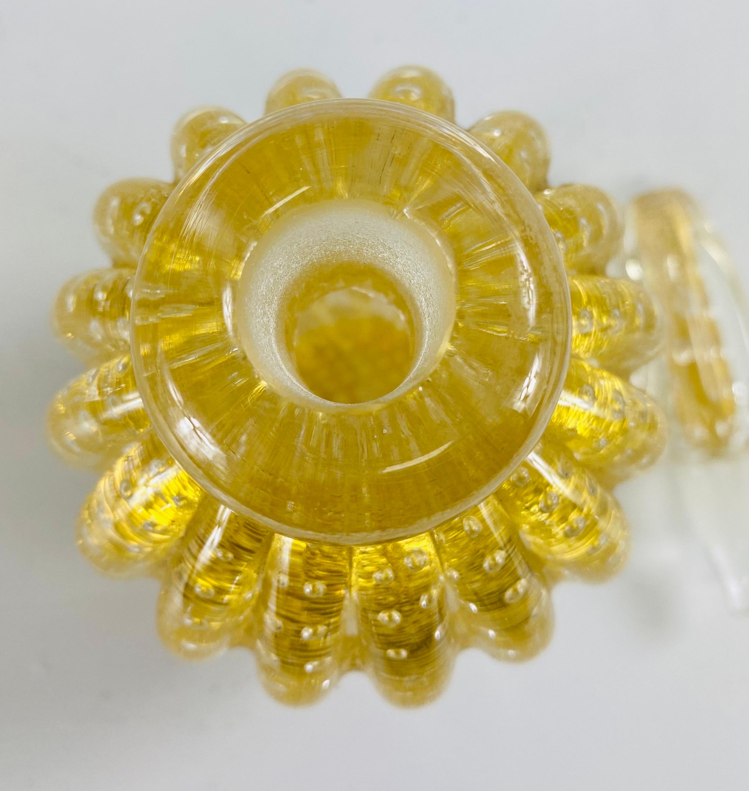 italien Barovier and Toso, bouteille de parfum en verre de Murano soufflé à la main avec bouchon en vente