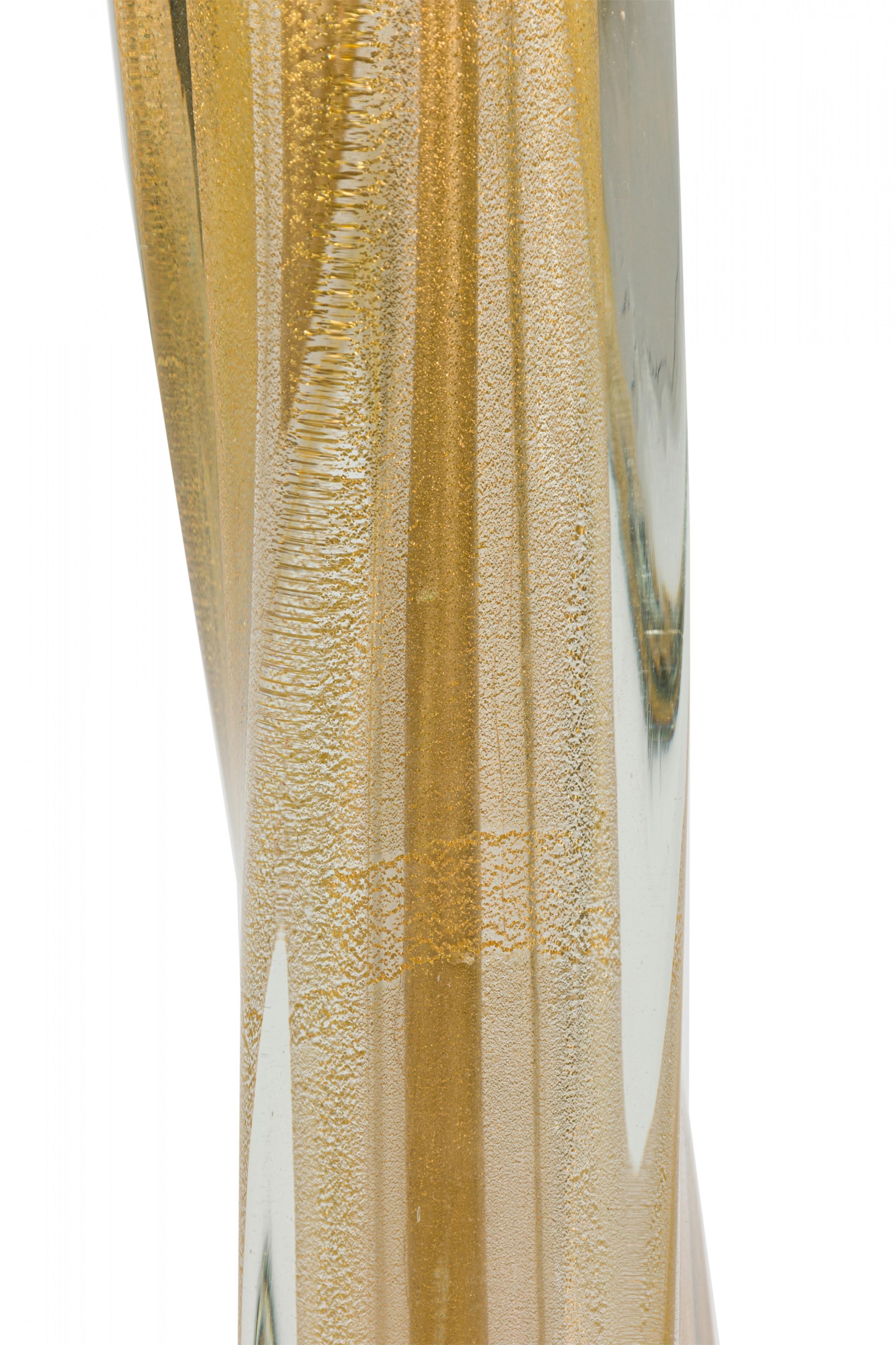 Barovier and Toso lampe de bureau italienne à colonne torsadée en verre sur base en bois doré en vente 1