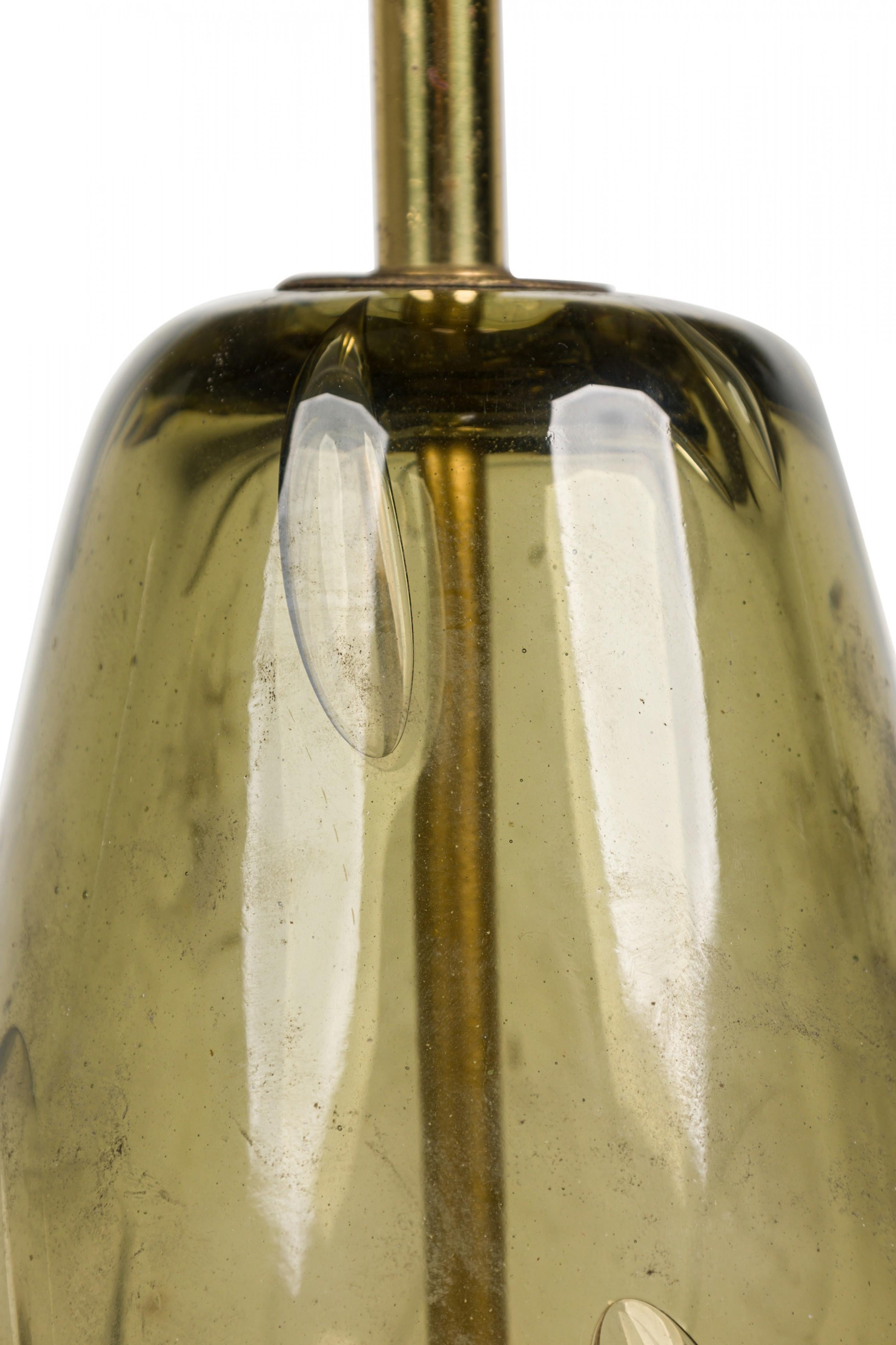 Métal Barovier and Toso - Lampe de bureau italienne en forme de sablier en verre vert soufflé à la main en vente