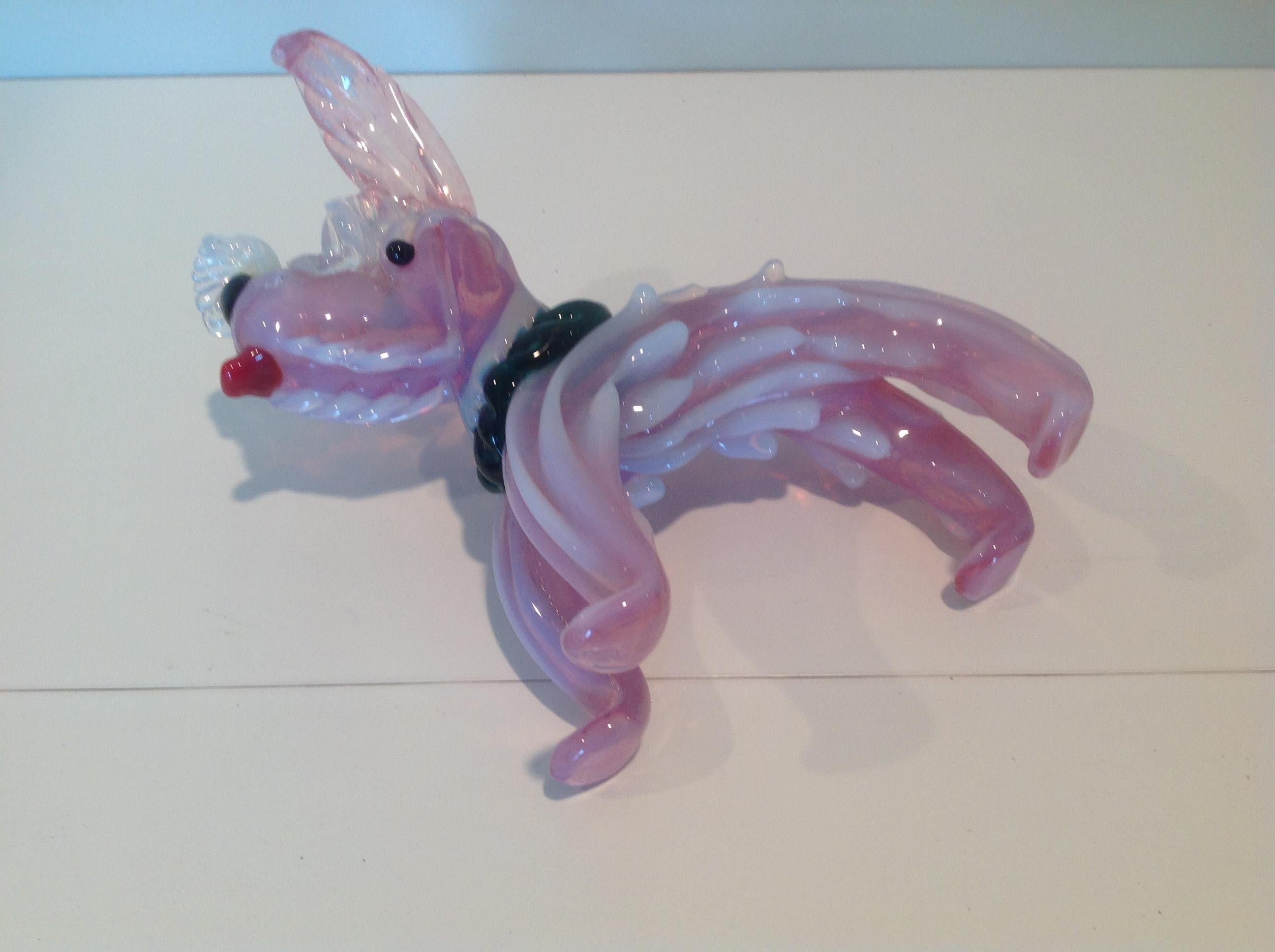 Italian Barovier and Toso Murano Dog Sculpture, 1950s For Sale