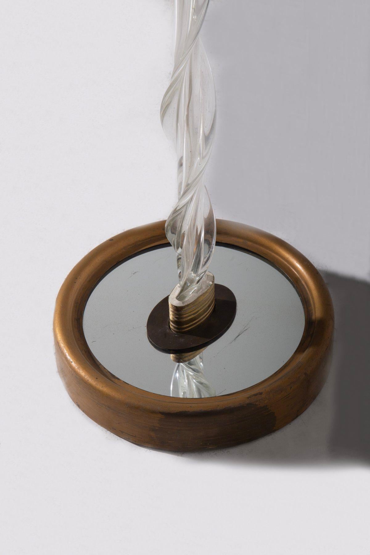 Brass Barovier and Toso Murano glass floor lamp For Sale