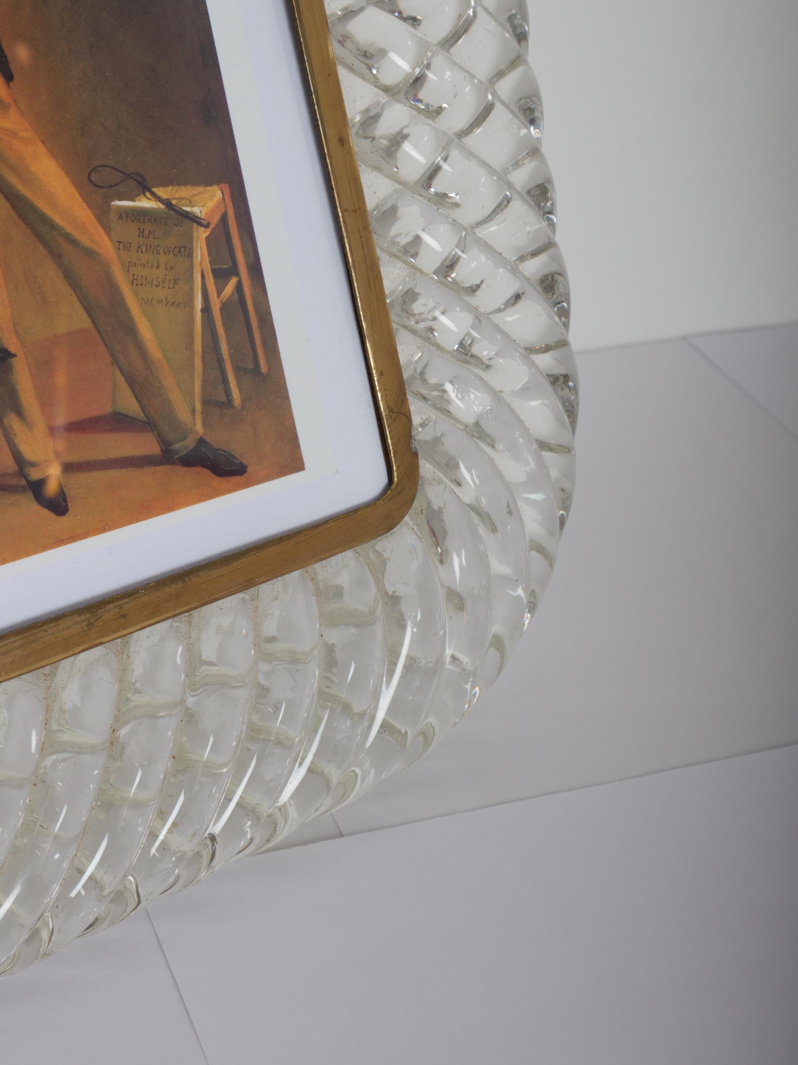 Barovier and Toso murano glass picture frame. Italy c1949 In Good Condition For Sale In London, GB