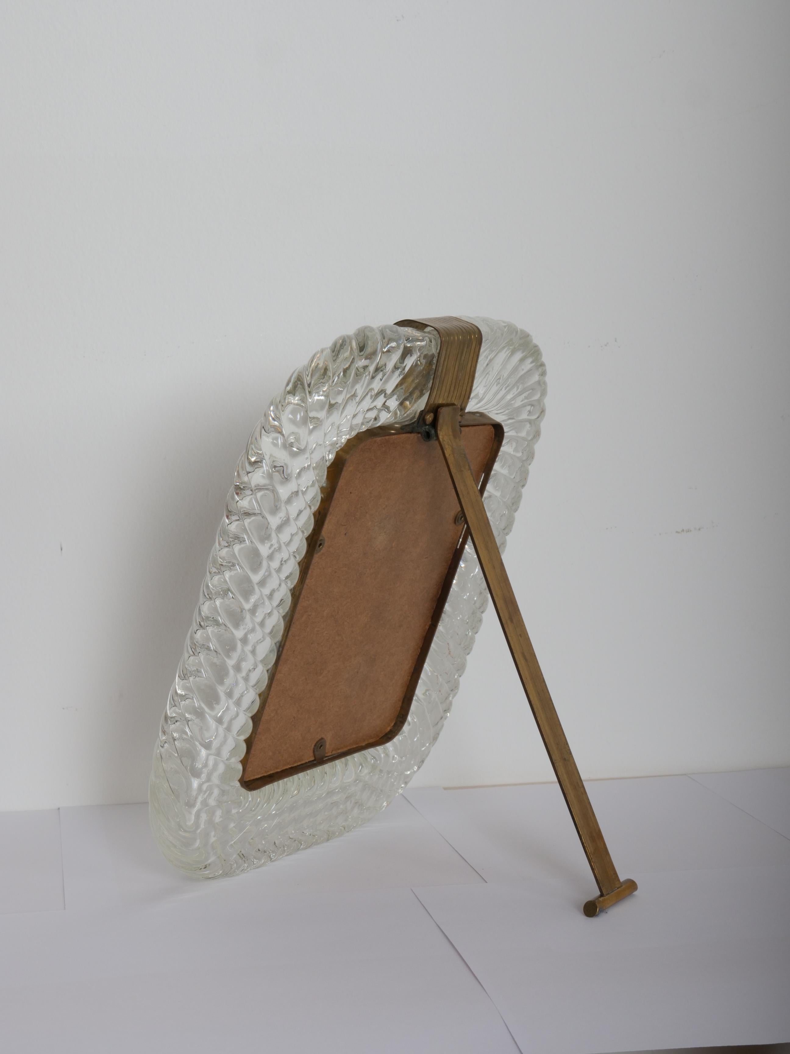 20th Century Barovier and Toso murano glass picture frame. Italy c1949 For Sale