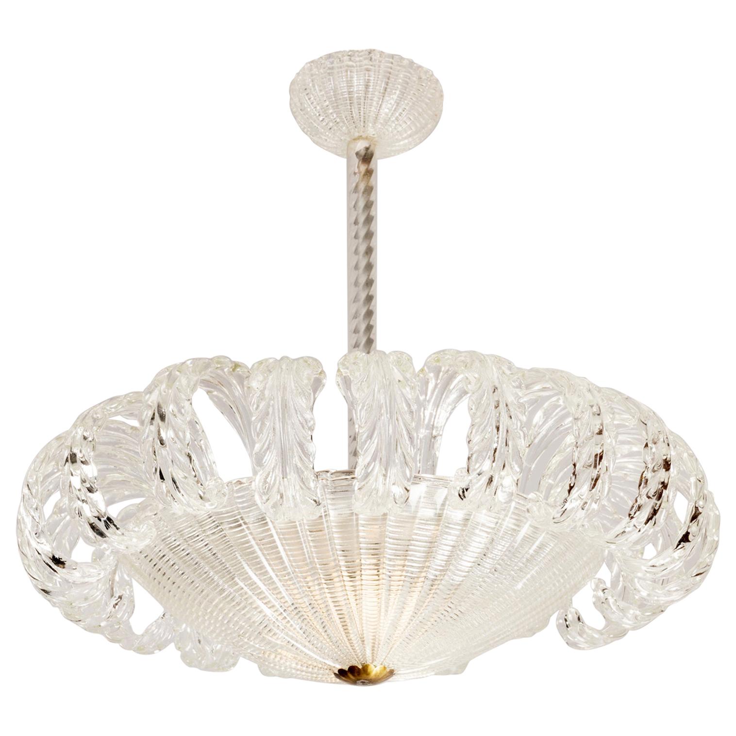Barovier and Toso Palmette Chandelier, 1940