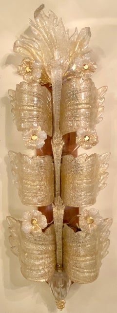 Barovier and Toso Sconces 'Grand Hotel' Model Murano Glass a Pair