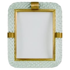 Barovier and Toso Torchon glass with brass picture frame